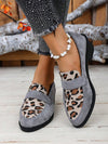 Leopard Print Plus-Size Loafers with Chunky Heel – Stylish Slouchy Oxfords for Effortless Casual Chic