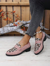 Leopard Print Plus-Size Loafers with Chunky Heel – Stylish Slouchy Oxfords for Effortless Casual Chic