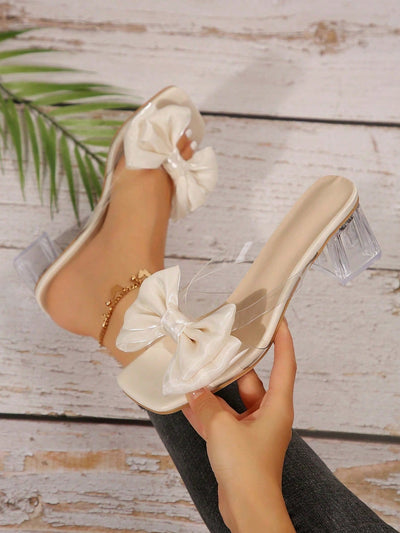 Chic Bowknot High Heel Sandals for Elegant Summer & Fall Style