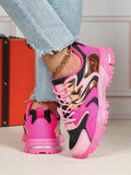 pink mesh chunky sneakers image 1 showing visible mesh, laces, color, sole, toe, heel, or sneaker construction details