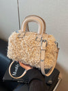 Cozy Chic: Vintage Box-Shaped Fluffy Woolen Handbag for Autumn & Winter