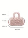 Cozy Chic: Vintage Box-Shaped Fluffy Woolen Handbag for Autumn & Winter