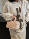 Cozy Chic: Vintage Box-Shaped Fluffy Woolen Handbag for Autumn & Winter