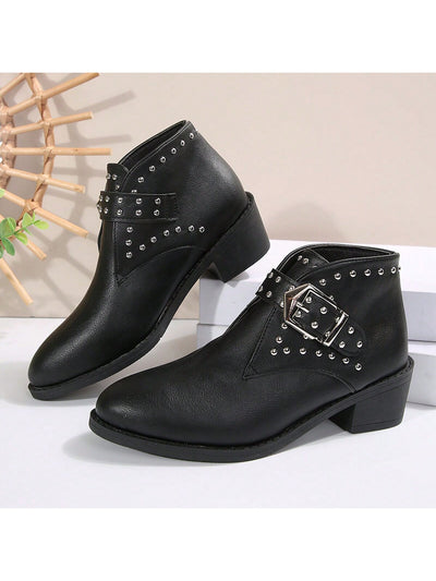 Chic Western Ankle Boots for Trendy Style - Black & Brown Short Boots