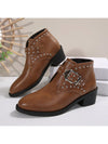 Chic Western Ankle Boots for Trendy Style - Black & Brown Short Boots