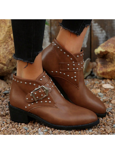 Chic Western Ankle Boots for Trendy Style - Black & Brown Short Boots