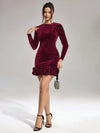 Elegant Velvet Puff Ball Dress - Perfect for Christmas and Valentine’s Day Parties