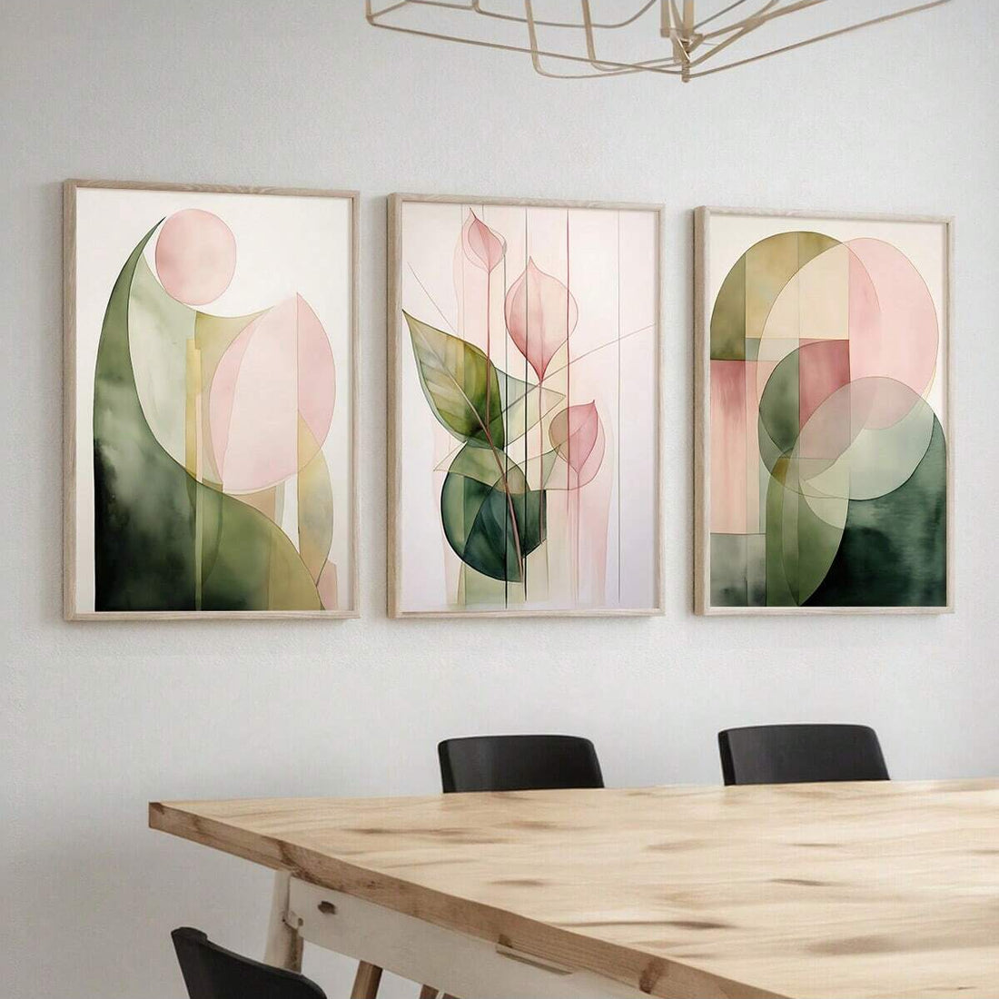 Transform your space with this playful set of 3 abstract botanical prints! The vibrant green and pink watercolor designs bring a fresh, modern energy to any wall. Perfect for adding a pop of color to your home or brightening up your office space. These aesthetic canvas prints create an instant focal point that sparks joy and conversation wherever they're displayed.