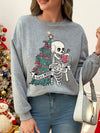 Cozy Christmas Cheer: Holiday Print Drop Shoulder Sweatshirt