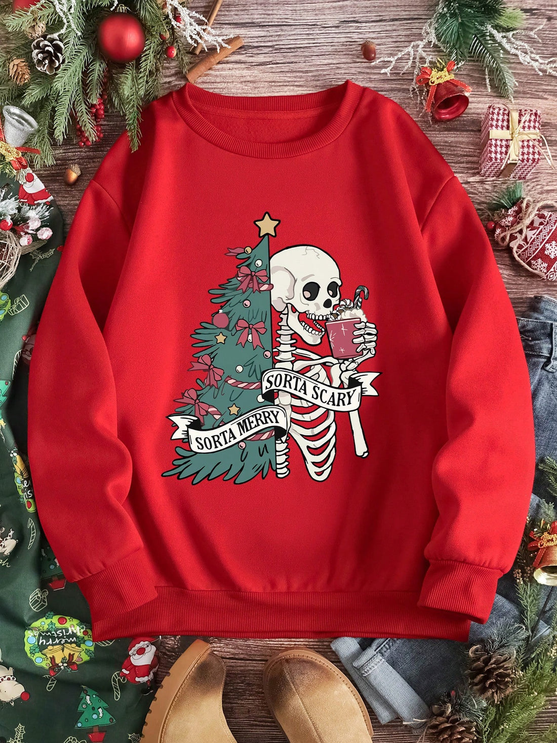 Get cozy this holiday season with our Cozy Christmas Cheer Sweatshirt! Featuring a festive holiday print and a comfortable drop shoulder design, you'll be spreading holiday cheer wherever you go. Keep warm and stylish in this must-have addition to your winter wardrobe. Order now and get ready to sleigh the holidays!