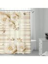 Elegant White Rose Waterproof Shower Curtain – Ideal for Home Bathroom Decor