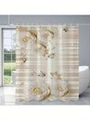 Elegant White Rose Waterproof Shower Curtain – Ideal for Home Bathroom Decor