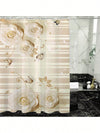 Elegant White Rose Waterproof Shower Curtain – Ideal for Home Bathroom Decor