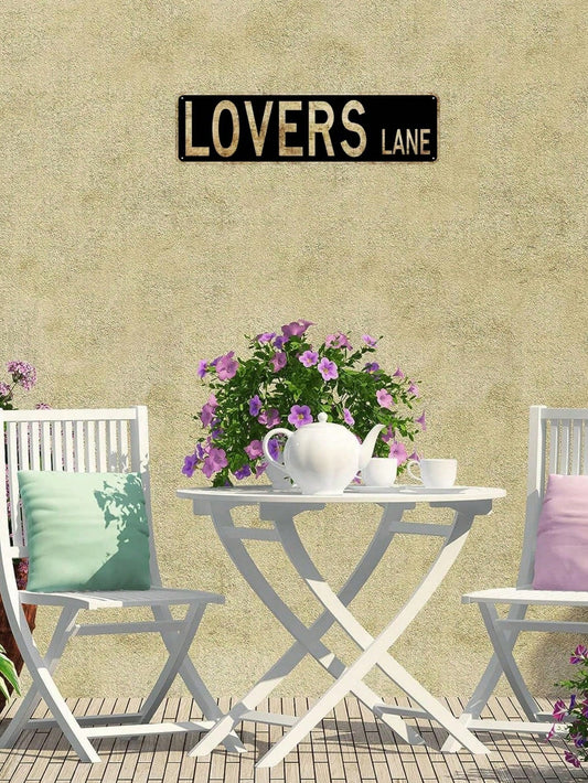 Charming Lovers Lane Vintage Metal Tin Sign - Perfect for Home and Café Decor