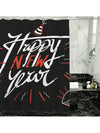 Celebrate in Style: Happy New Year Waterproof Satin Shower Curtain – Machine Washable Bathroom Decor