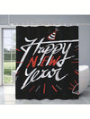 Celebrate in Style: Happy New Year Waterproof Satin Shower Curtain – Machine Washable Bathroom Decor