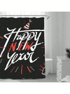 Celebrate in Style: Happy New Year Waterproof Satin Shower Curtain – Machine Washable Bathroom Decor