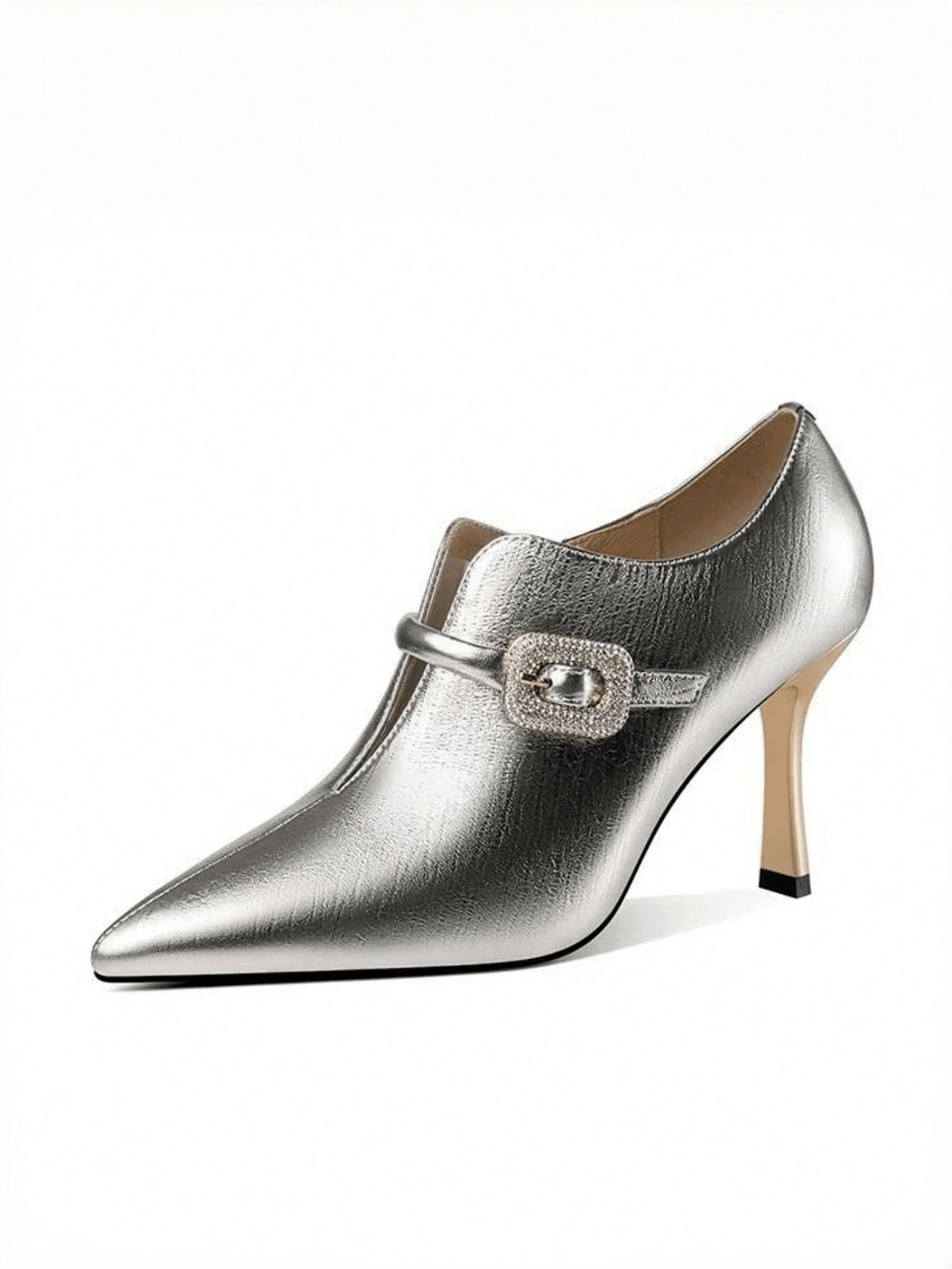 Elevate your style with these chic gold pointed-toe leather ankle boots for women! These boots will add a touch of glamour to any outfit, making you stand out from the crowd. Made with high-quality leather, they provide both comfort and style. Perfect for any fashion-forward individual!