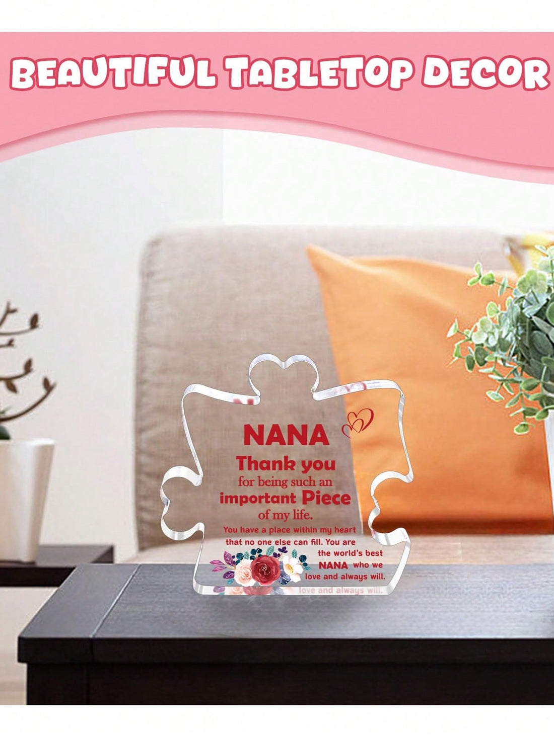 Surprise mom and grandma with this elegant acrylic decorative sign plaque! Show your love and appreciation with a thoughtful and stylish gift. Perfect for any occasion and sure to make them smile. (It's also a great conversation starter for their next ladies' brunch!)