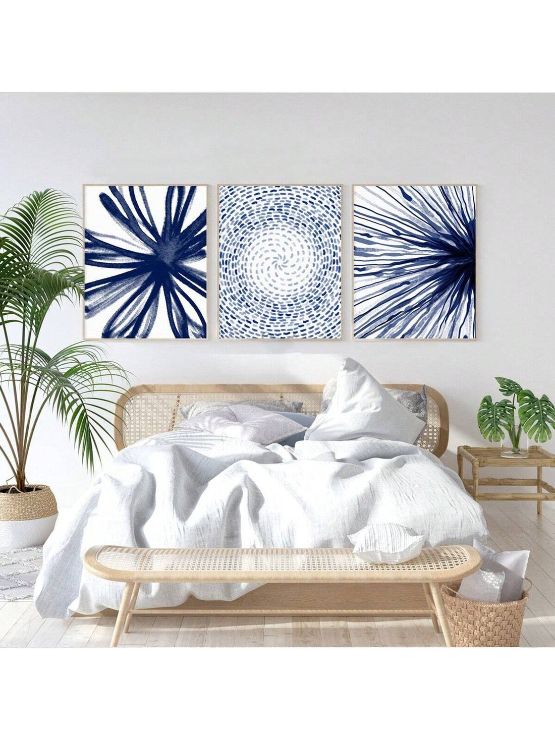 Brighten your space with this playful 3-piece canvas set featuring bold blue abstract geometric designs. Perfect for adding a splash of color and modern flair, these eye-catching pieces effortlessly transform any room into a lively art gallery. Ideal for those who love to mix structure with creativity in their home décor.