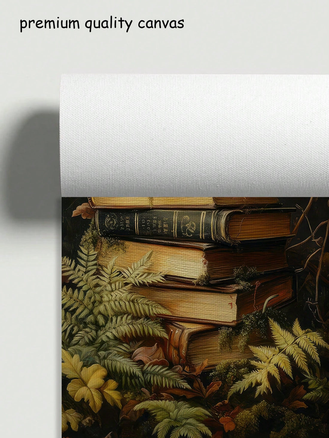 Add a touch of whimsy to your home with this Vintage-Inspired Canvas Art Print featuring a charming mushroom and books design. This frameless wall decor is perfect for contemporary spaces, bringing a playful and unique element to any room.