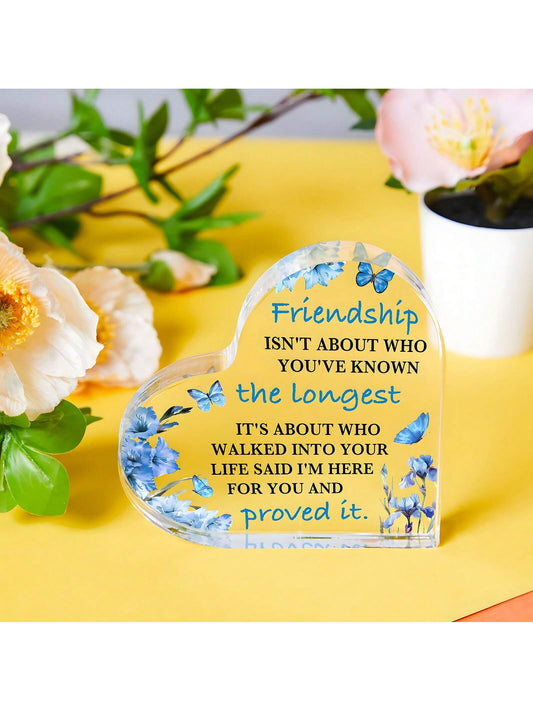 Heartfelt Acrylic Keepsake: Inspirational Friendship Gift for Any Occasion