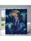 Whimsical Jellyfish Waterproof Shower Curtain - Stylish Fabric Bathroom Decor