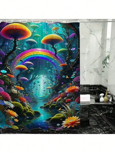 Underwater Oasis: Waterproof Satin Shower Curtain for a Dreamy Bathroom Retreat