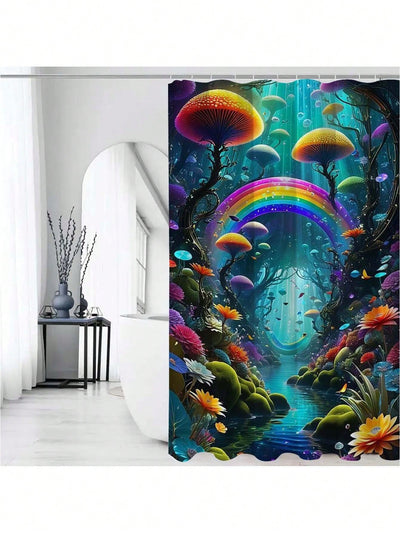 Underwater Oasis: Waterproof Satin Shower Curtain for a Dreamy Bathroom Retreat