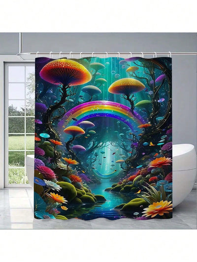 Underwater Oasis: Waterproof Satin Shower Curtain for a Dreamy Bathroom Retreat