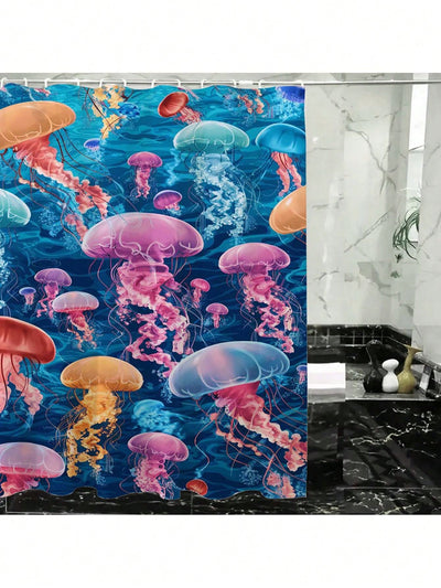 Underwater Wonderland Shower Curtain – Waterproof Satin Fabric for a Splash of Style!