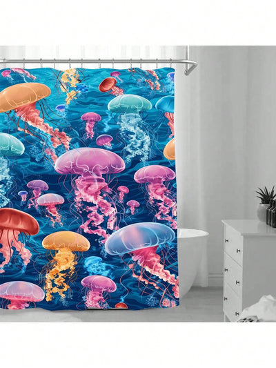 Underwater Wonderland Shower Curtain – Waterproof Satin Fabric for a Splash of Style!