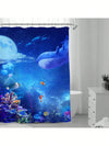 Enchanting Underwater World Shower Curtain - Waterproof & Washable with Sheen Effect for Stylish Bathroom Decor