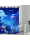 Enchanting Underwater World Shower Curtain - Waterproof & Washable with Sheen Effect for Stylish Bathroom Decor