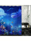 Enchanting Underwater World Shower Curtain - Waterproof & Washable with Sheen Effect for Stylish Bathroom Decor