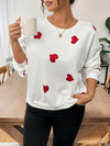 Cozy Heart Print Plus Size Sweatshirt for Women - Casual Autumn Style