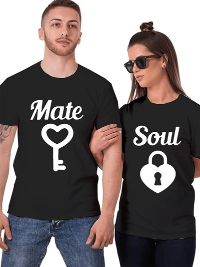 (220 Pure Cotton T-Shirt) Valentine's Day Couple Outfit Limited Edition Cotton T-Shirt - The Perfect Choice For Valentine's Day And Special Occasions, Men's Comfortable Short Sleeved Round Neck T-Shirt