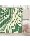 Elegant Abstract Green Marble Shower Curtain Set – Waterproof & Mildew-Proof with Hooks