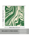 Elegant Abstract Green Marble Shower Curtain Set – Waterproof & Mildew-Proof with Hooks