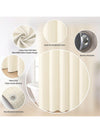 Enhanced Beige Waffle Shower Curtain - Waterproof & Wrinkle-Resistant with C-Shaped Hooks