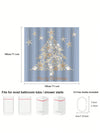 Festive Ocean-themed Christmas Shower Curtain – Waterproof Holiday Decor with Starfish Shells and Christmas Tree Design