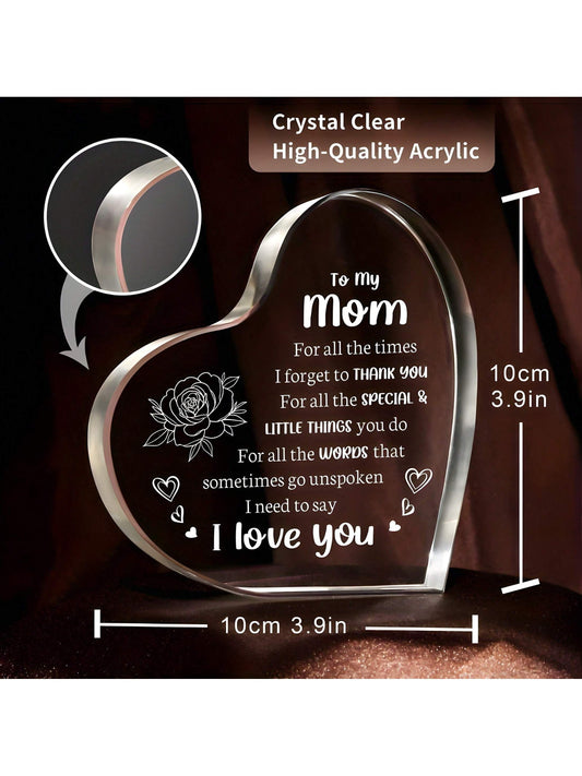 I Love You Mom - Elegant Acrylic Keepsake for Mother's Day & Birthdays