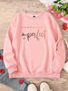 Women's Large Slogan Graphic Hoodie - Cozy Round Neck Sweatshirt