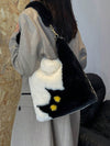 Adorable Plush Cat Pattern Tote Bag - Perfect for Autumn & Winter!