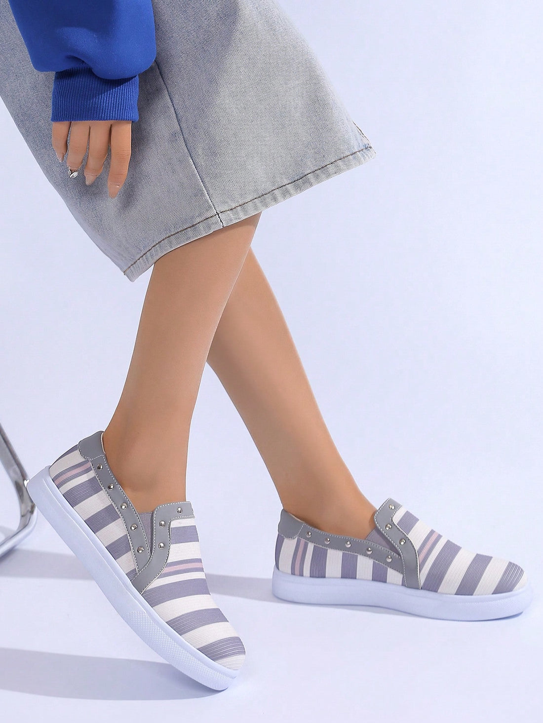 Step up your fashion game with our Trendy Multi-Color Stripe Flats! These versatile sneakers are perfect for every outfit and season, keeping you on trend all year long. With their eye-catching stripe pattern, you'll stand out in style. Upgrade your shoe collection and stay stylish with these must-have flats.