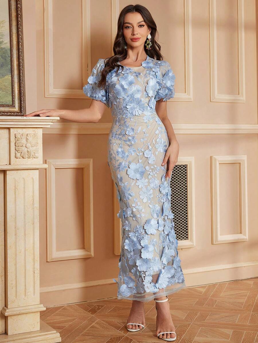 Step into the spotlight with this Elegant Floral Embroidery Maxi Dress, perfect for wedding guests and evening soirées. Its delicate floral embroidery adds a touch of whimsy, while the flowing maxi silhouette ensures you dance the night away in comfort and style. Whether you're celebrating love or enjoying a glamorous party, this dress brings effortless charm and playful elegance to every occasion.