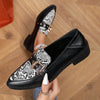 Chic & Comfortable Snake Print Chunky Heel Loafers with Metal Buckle for Effortless Style