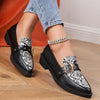 Chic & Comfortable Snake Print Chunky Heel Loafers with Metal Buckle for Effortless Style