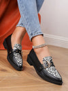 Chic & Comfortable Snake Print Chunky Heel Loafers with Metal Buckle for Effortless Style