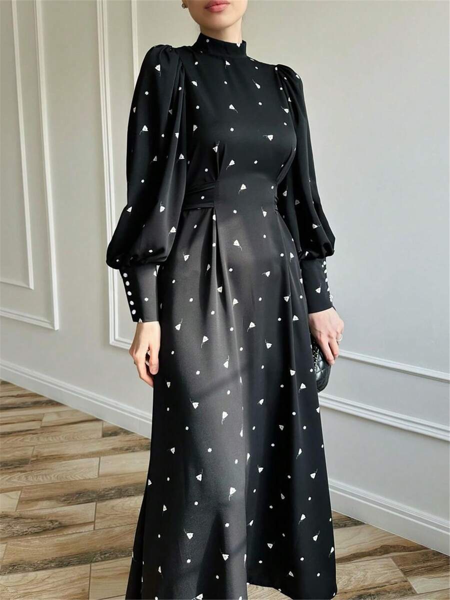 Elevate your holiday lineup with this stunning long-sleeve black dress that strikes the perfect balance between timeless sophistication and modern flair. Crafted for the woman who refuses to compromise on elegance, this piece features a flattering silhouette that celebrates modest styling without sacrificing an ounce of glamour. The rich black hue pairs effortlessly with statement jewelry or keeps things understated—your call! Whether you're heading to festive gatherings, holiday parties, or special celebra